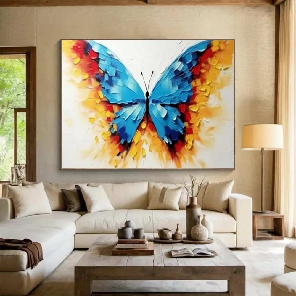 Room Hand-painted Original Textured White Nature Abstract Artwork STW4I